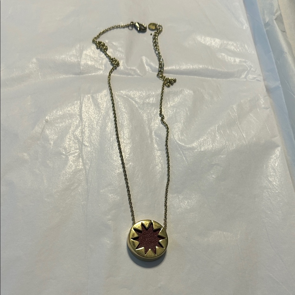Gold and Red Star Pendant Necklace